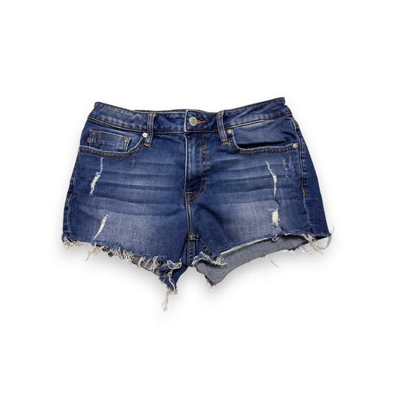 Vigoss Marley Mid-Rise Distressed Denim Shorts Size 27 - Picture 2 of 10